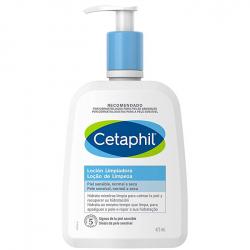 Cetaphil - Loción limpiadora para rostro y cuerpo pieles sensibles y secas - 473ml