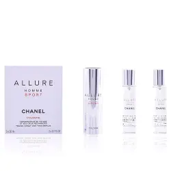 Allure Homme Sport Cologne eau de toilette vaporizador de viaje y 2 recargas 3 x 20 ml