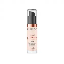 Claresa - Corrector y base de maquillaje 2 en 1 Liquid Perfection - 101: Light