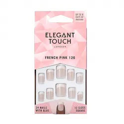 Elegant Touch - Uñas Postizas Natural French - 126: Small Pink