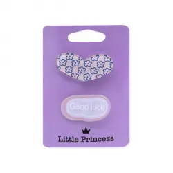 Little Princess Set 2 Clips Corazón y Good Luck