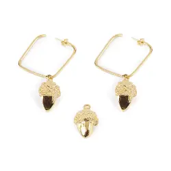 Bellota Cuadrado pendientes #oro brillo 1 u