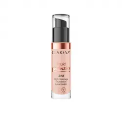 Claresa - Corrector y base de maquillaje 2 en 1 Liquid Perfection - 104: Nude