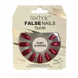 Technic Cosmetics - Uñas postizas False Nails Stiletto - Ruby Slippers