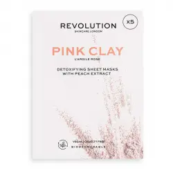 Revolution Skincare - Pack de 5 mascarillas con arcilla rosa