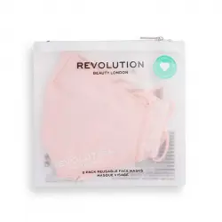 Revolution - Pack de 2 mascarillas de tela reutilizables - Pink
