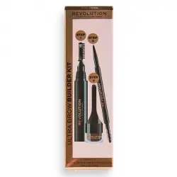 Revolution - Kit de cejas Ultra Brow Builder - Dark Brown