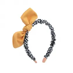 Little Princess Diadema Fruncida Vichy con Lazo Amarillo