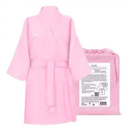 GLOV - Bata de toalla ultra absorbente Kimono Style - Rosa