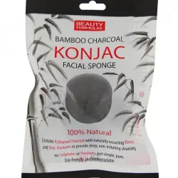 Beauty Formulas - Esponja facial Konjac con Carbón de bambú