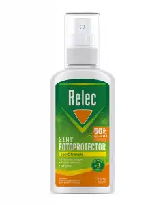 Relec - Spray Fotoprotector Solar Citronela SPF50, 100 Ml