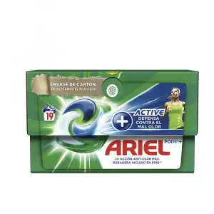 Ariel Pods Odor Active 3en1 detergente 19 cápsulas