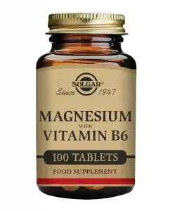 SOLGAR - 100 Comprimidos Magnesio + Vitamina B6