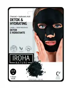 Iroha Nature - Mascarilla Facial Detox E Hidratante Con Carbón Activo Y Ácido Hialurónico