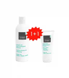 Ziaja - Set Piel Atópica Aceite suavizante para baño y ducha + Crema facial hidratante gratis