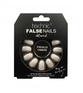 Technic Cosmetics - Uñas postizas False Nails Almond - French Ombré