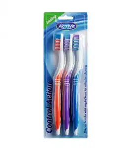 Beauty Formulas - Pack de 3 cepillos de dientes Control Action