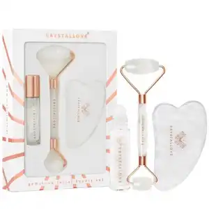 CRYSTALLOVE Crystallove Estuche Clear Quartz Roller and Gua Sha, 1 un