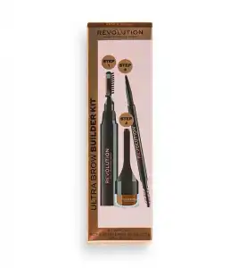 Revolution - Kit de cejas Ultra Brow Builder - Medium Brown