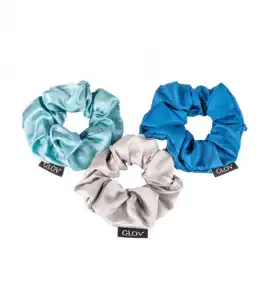 GLOV - Pack de 3 coleteros scrunchie - Satine blue