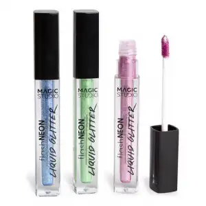 Magic Studio Neon Liq Glitter 1 und Sombra de ojos liquida