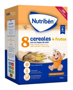 Nutribén® - Papilla 8 Cereales Y Miel 4 Frutas