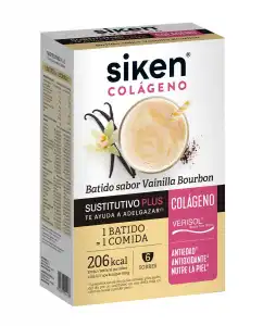 Siken® - 6 Sobres Sustitutivo Colágeno Batido Vainilla Siken