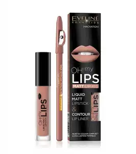 Eveline Cosmetics - Set de labios Oh! My Lips Matt Lip Kit - 08: Lovely Rose