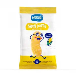 Happy Puffs Maíz Natural Snack a base de maíz 28 gr