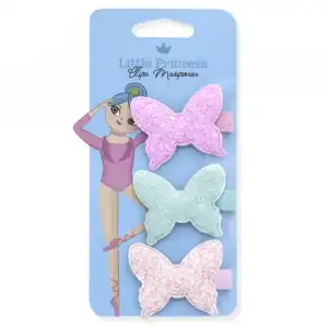 Little Princess Set 3 Clips Glitter