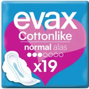 Evax Cottonlike Compresas Normal Plus con Alas X19