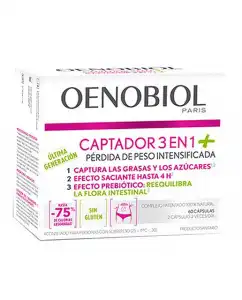 Oenobiol - 60 Comprimidos Captador de grasas 3 en 1 Plus Oenobiol.