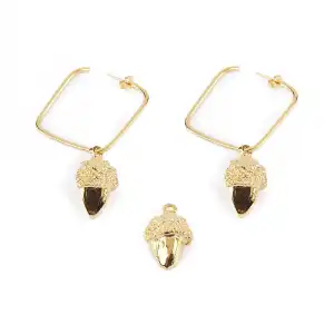 Bellota Cuadrado pendientes #oro brillo 1 u