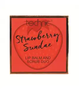 Technic Cosmetics - Dúo de bálsamo y exfoliante de labios - Strawberry Sundae