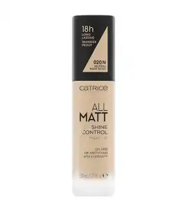 Catrice - Base de maquillaje All Matt Shine Control - 020N: Neutral Nude Beige