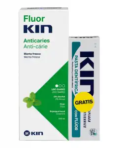 Kin - Pack Anticaries Enjuague Bucal + Pasta Fluor