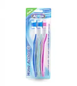 Beauty Formulas - Pack de 3 cepillos de dientes Wave Action