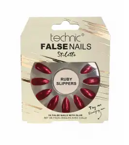 Technic Cosmetics - Uñas postizas False Nails Stiletto - Ruby Slippers