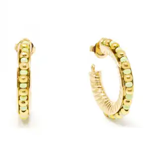 Etiopia Verde 2CM pendientes #oro brillo 1 u