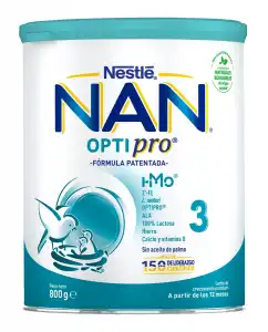 NESTLE - Leche De Crecimiento Nan Optipro 3 En Polvo 12 A 18 Meses 800 G Nestlé