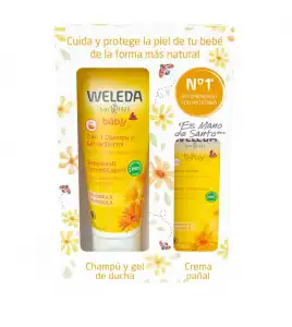 Weleda - Pack Champú y Gel de ducha + Crema pañal Bebé