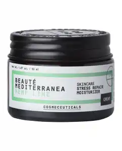 Beauté Mediterranea - Crema Hidratante Facial Con Aceite De Aguacate Y Niacinamida Stress Repair Vegana 95% De Ingredientes Naturales 50 Ml