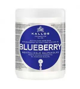 Kallos Cosmetics - Mascarilla capilar BlueBerry 1000 ml - Extracto de arándano y aceite de aguacate