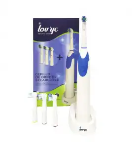 Lovyc - Cepillo de dientes eléctrico recargable + 4 cabezales