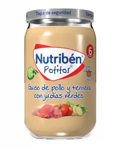 Nutribén® - Potito De Guiso De Pollo Y Ternera Con Judías Verdes 235 G