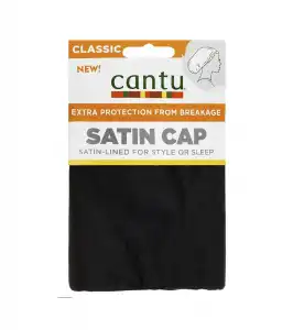 Cantu - Gorro de satén ajustable para el cabello Satin Bonnet - Negro