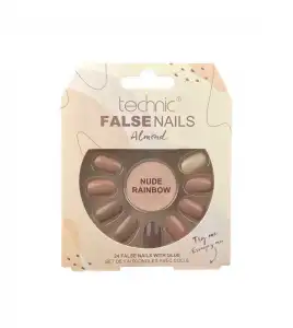 Technic Cosmetics - Uñas postizas False Nails Almond - Nude Rainbow