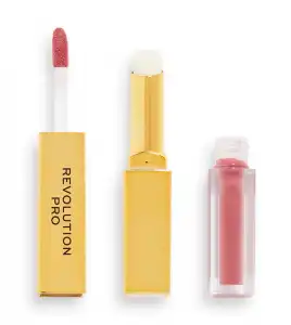 Revolution Pro - Dúo de labial líquido + bálsamo Supreme Stay 24HR - Velvet