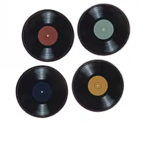 Posavasos de vinilo d.10 cm 4 u