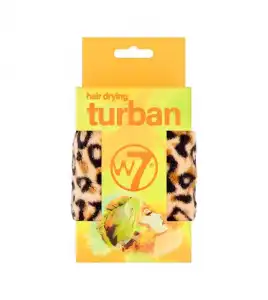 W7 - Turbante para el cabello de microfibra - Leopardo